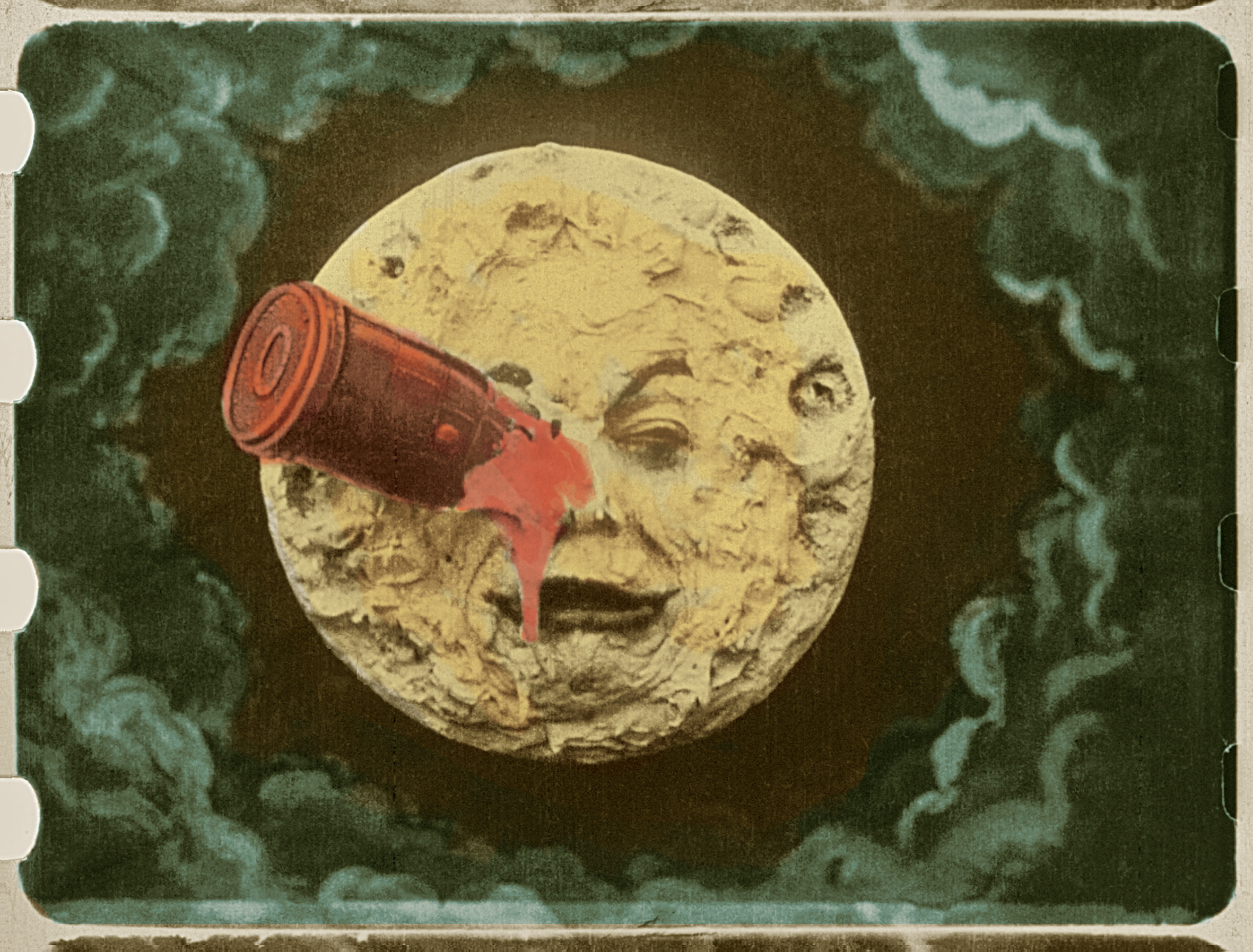Méliès — Le Voyage dans la Lune (1902) — restaurazione a colori Scena iconica dal film 'Le Voyage dans la Lune' di Méliès (1902) — versione a colori restaurata